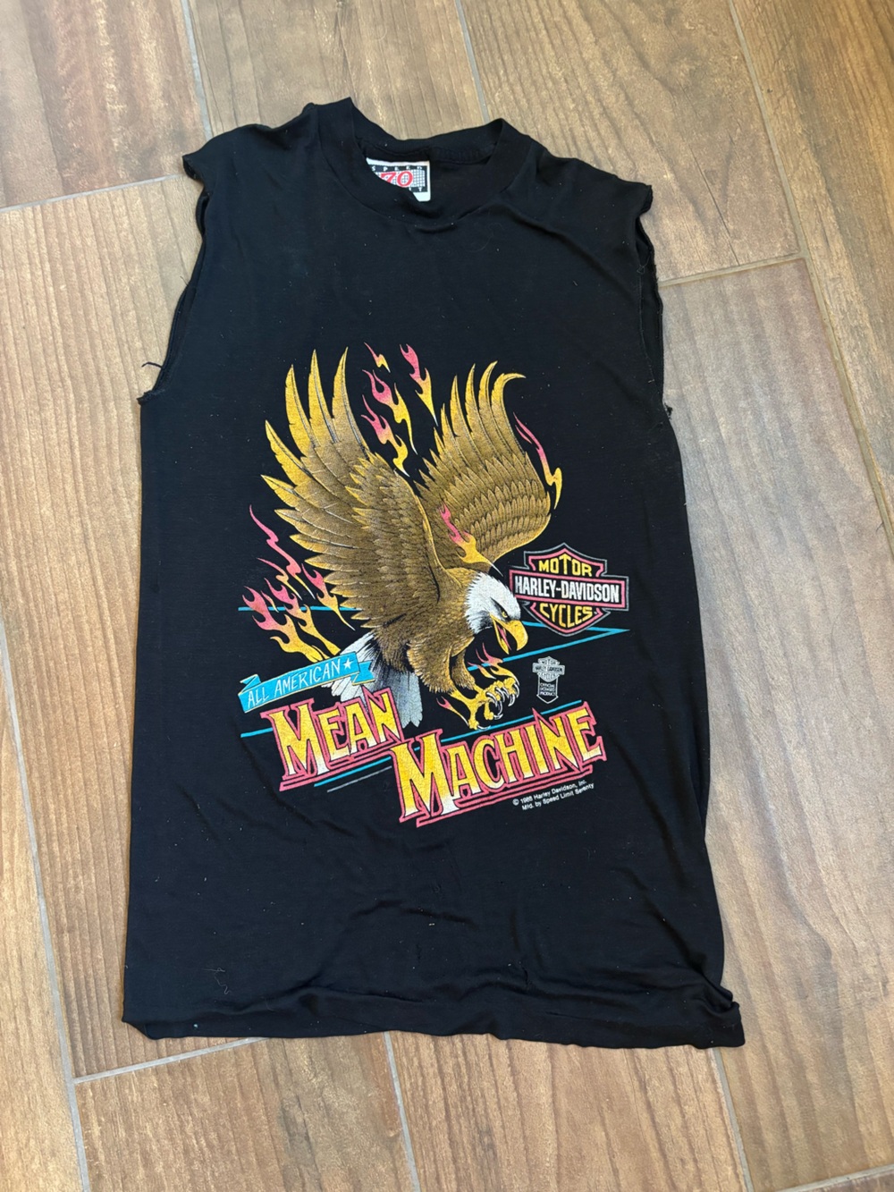 Vintage 1988 Harley-Davidson "Mean Machine" Eagle T-Shirt | Cut-Off Sleeveless S